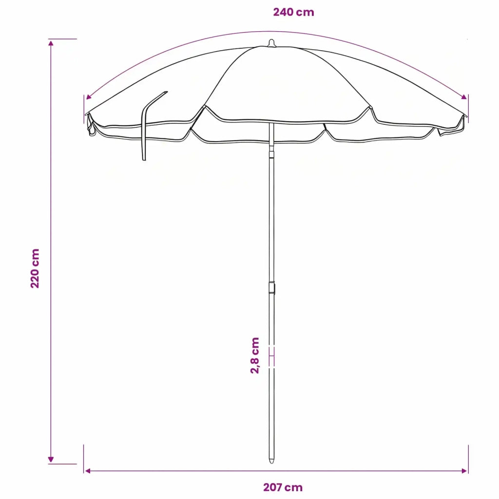 Ombrello da giardino 206 x 206 x 212 cm Poliestere 170T 4010664