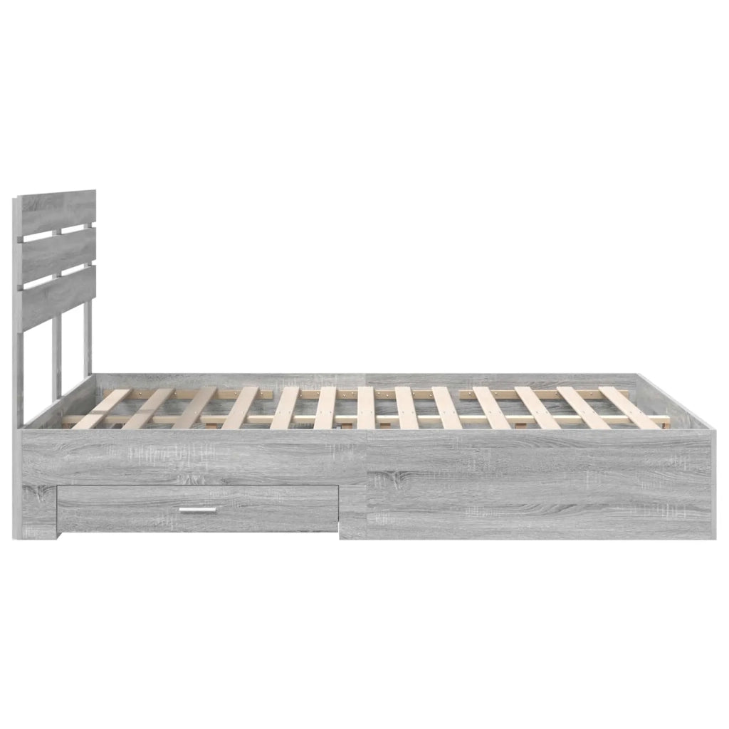 Struttura del letto con testiera Grigio Sonoma 140 x 200 cm