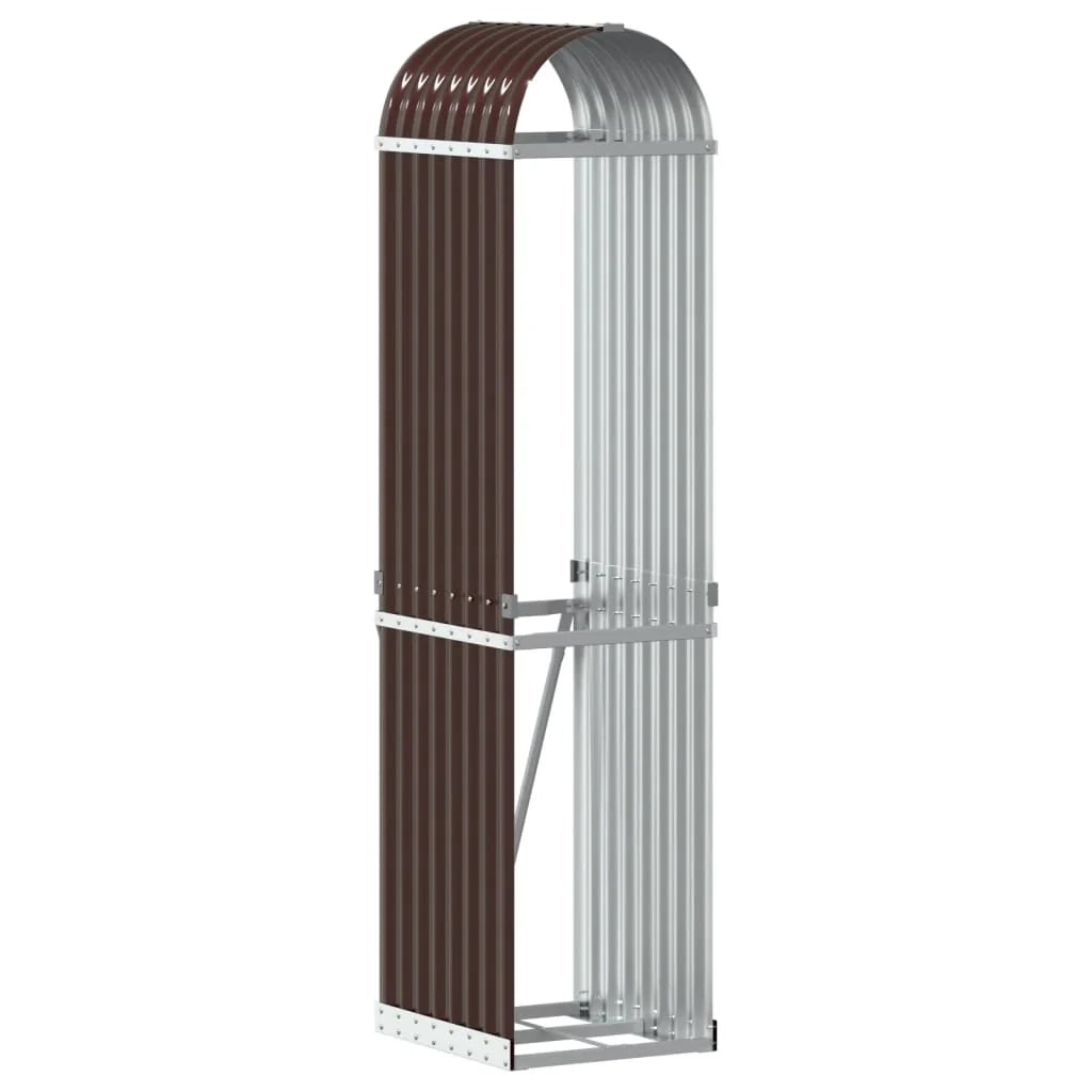 Portalegna 40 x 45 x 170 cm acciaio zincato marrone 02_0043781
