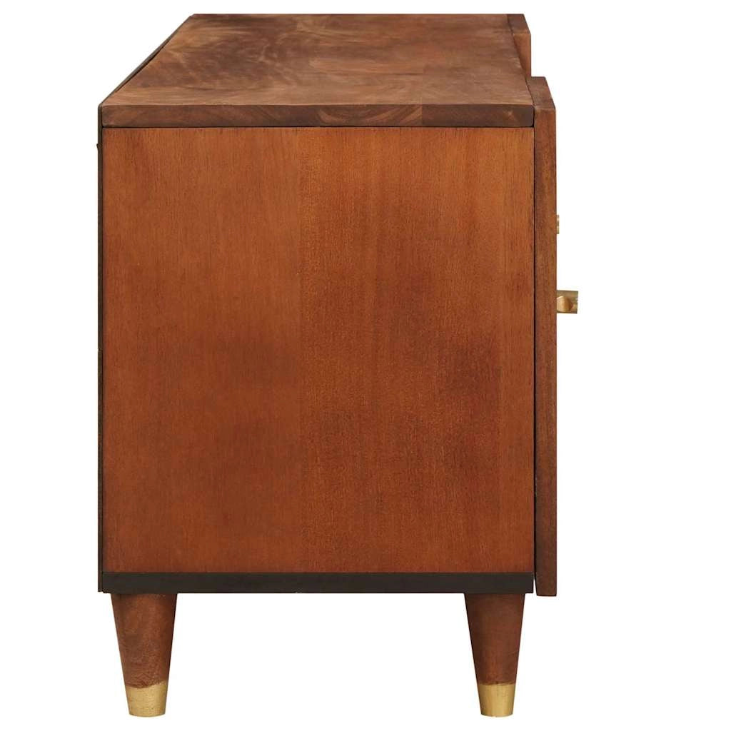 Mobile porta TV rettangolare moderno con ampio spazio di archiviazione per il soggiorno 105 x 33,5 x 46 cm legno di mango marrone 02_0057898