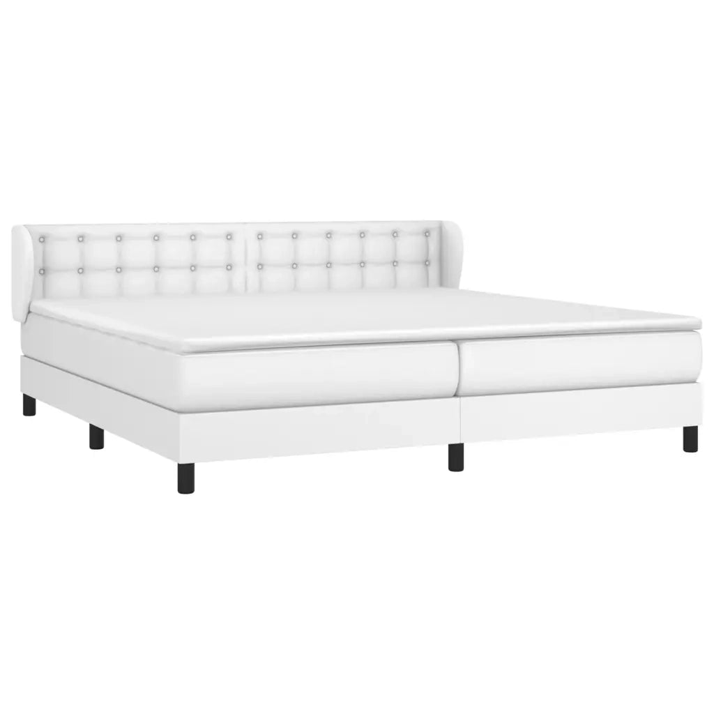 Giroletto a Molle con Materasso Bianco 200x200cm in Similpelle