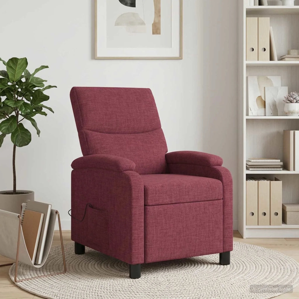 Divano Sedia-Poltrona Massaggiante Rosso Vino Tessuto 396380