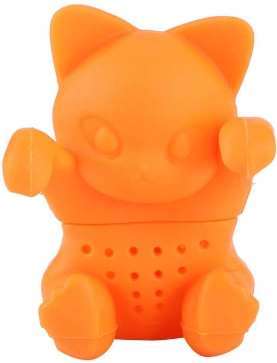 Filtro per Tè a forma di Gatto - Separatore Fogli di Tè per Casa/Ufficio - Raccoglitore per Tè con Manico Antiscivolo - Infusore per Tè in Acciaio Inossidabile