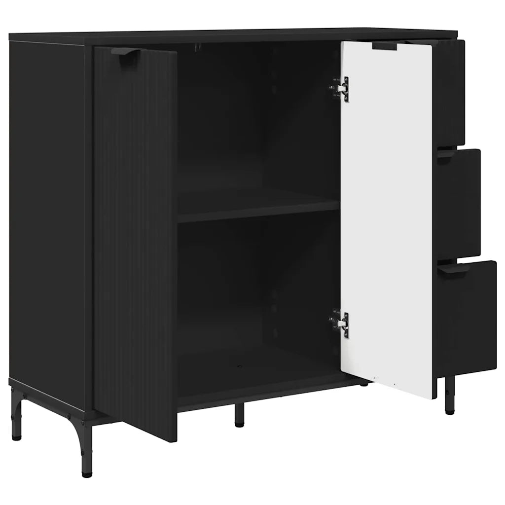 Credenza con Cassetto-Buffet-Armadio da cucina Nero 89.5 x 33 x 82 cm Legno multistrato