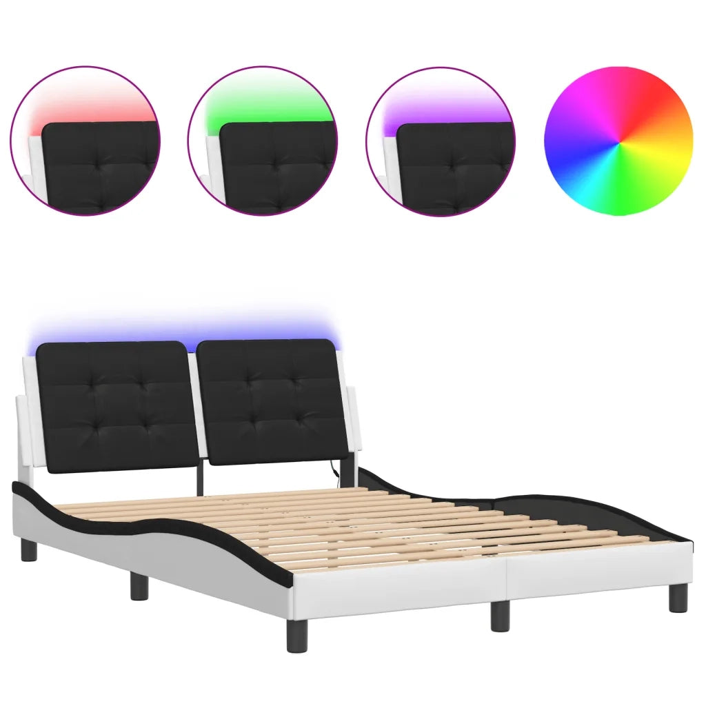 Giroletto con LED senza Materasso Zadar Bianco e Nero 140x190 cm
