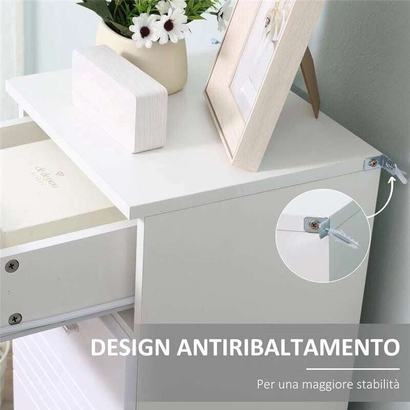 MOBILE BAGNO IN LEGNO CON CASSETTO E 1 ANTA CON MENSOLE 35X30X77.5CM BIANCO