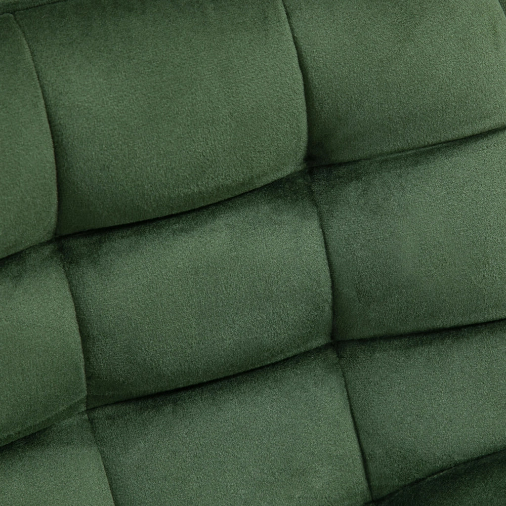 EasyComfort Set 2 Sgabelli da Bar con Schienale e Poggiapiedi Stile Nordico in Metallo e Velluto, Verde, 45x47x84cm
