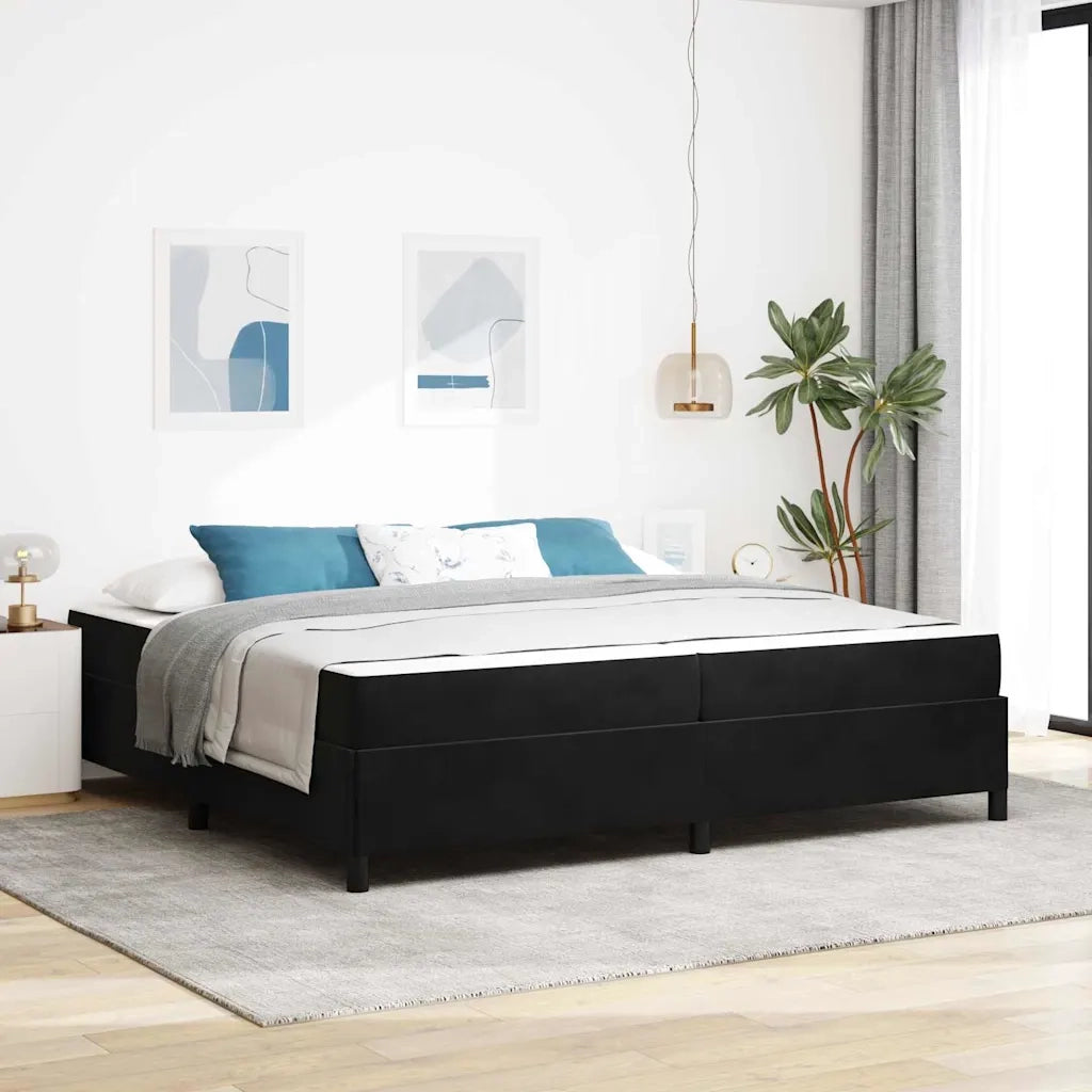 Struttura del letto con materasso Nero 200 x 200 cm Tessuto 3399086