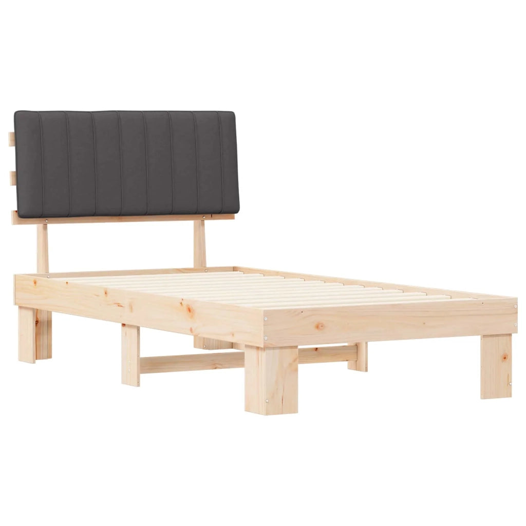 Letto con Testiera Rivestita Grigio scuro 100 x 200 cm 877510