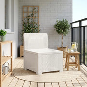 Divano da esterno-Divano da Giardino a 1 Posto Aspetto Rattan PP Bianco 504272