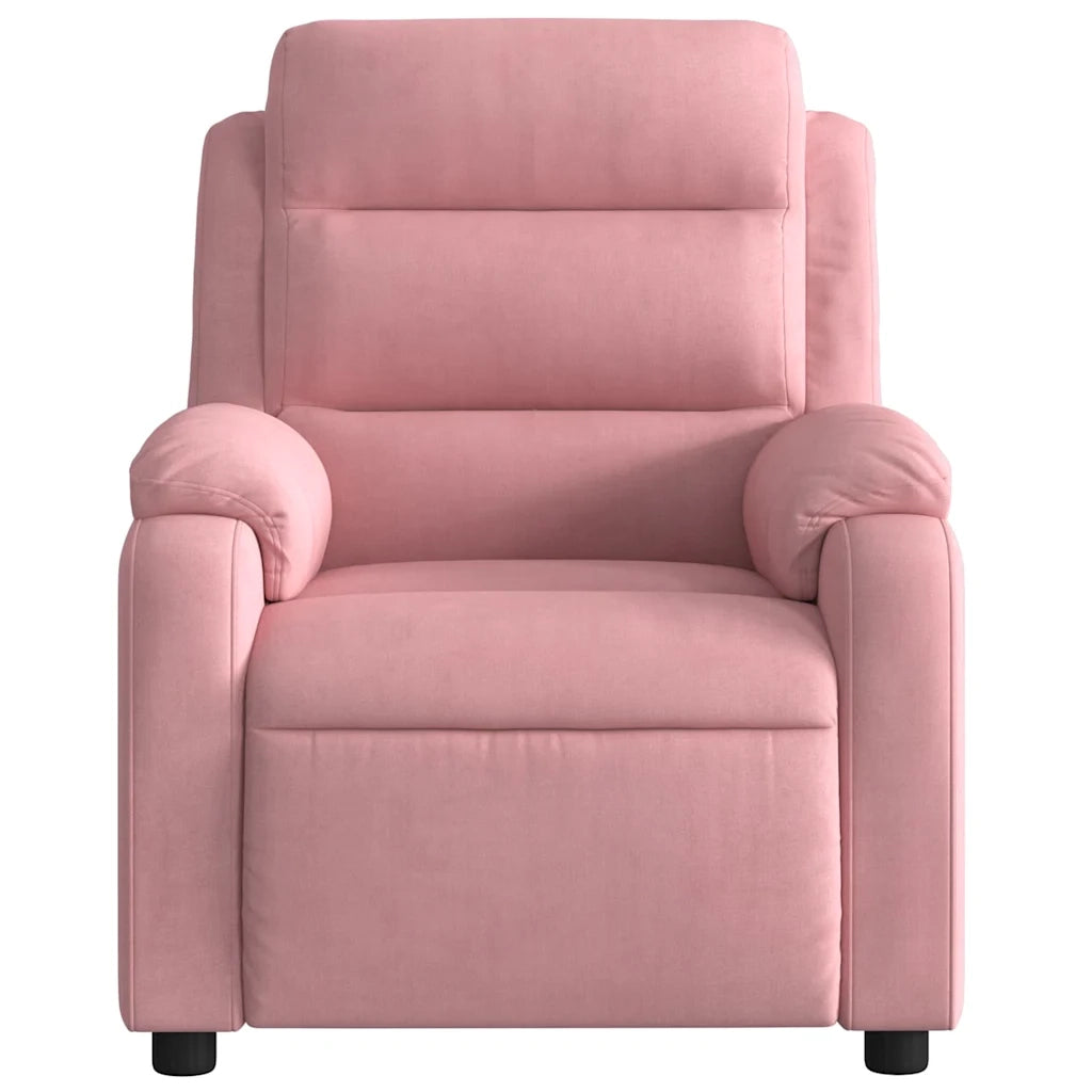 Poltrona Reclinabile Rosa in Velluto 373504