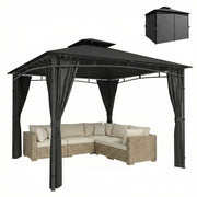 Gazebo da giardino ¨C zephmum ¨C 3x3m grigio antracite