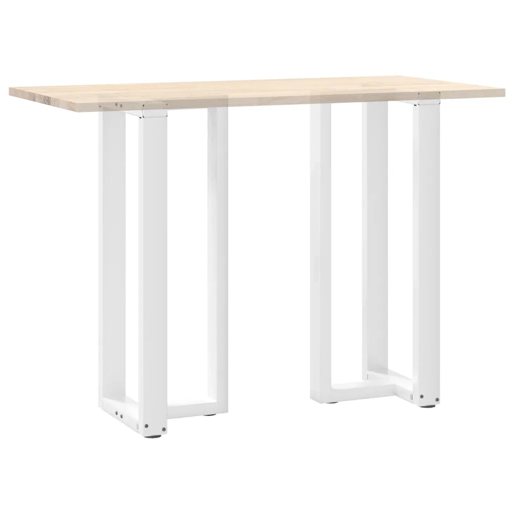 Gambe per tavolo da bar a forma di T 2 pz bianche 50x35x(100-101) cm in acciaio 4013089