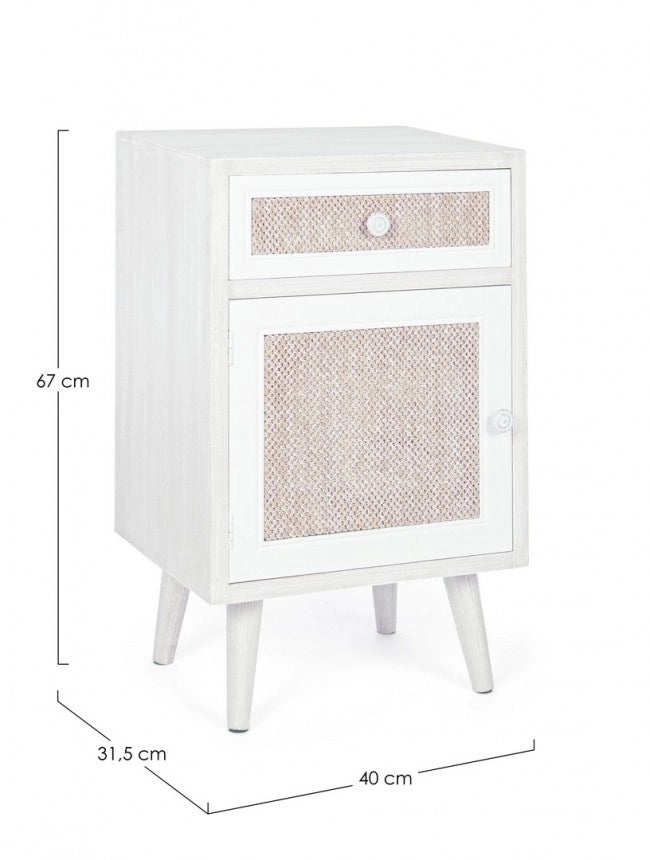 Mobiletto Legno Bianco Boho da Interno - MONIQUE