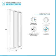 Box doccia nicchia 80cm con anta ad apertura laterale a soffietto in PVC Teti