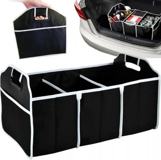 Stivella per auto, organizzatore compatto con 3 scomparti, ripiegabile per risparmiare spazio, adatto per bagagliaio