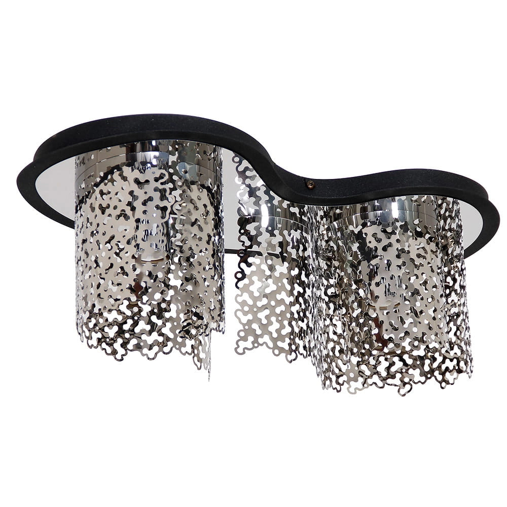 Plafoniera Aldex Sokeri 685H nera metallo 2 luci E27