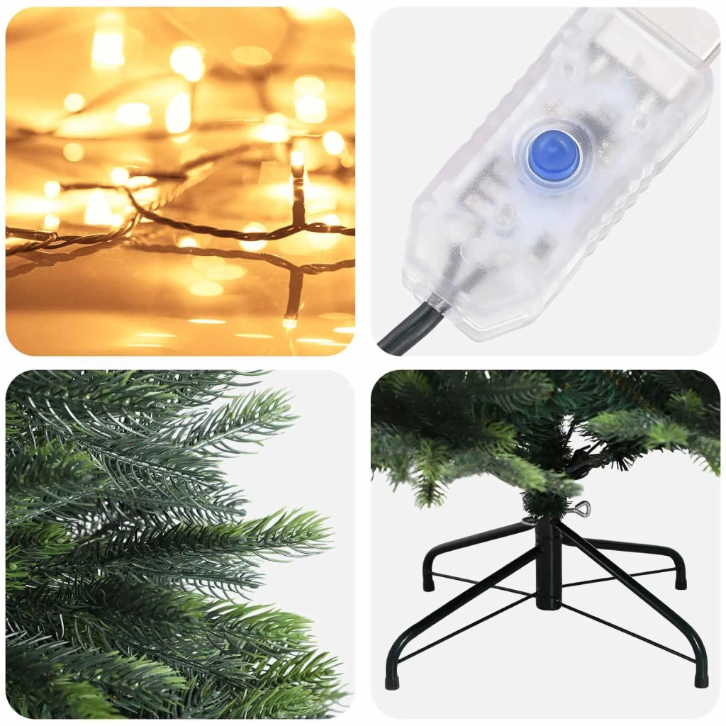 Albero di Natale Artificiale con Rami Pieghevoli 210 cm 300 LED 3466289