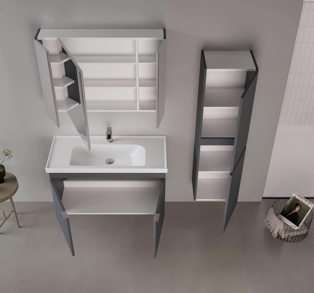 Mobile lavabo "Desna 100" - 100 x 45 x 58 cm - Antracite opaco