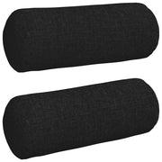 Cuscini a rullo 2 pz | Cuscini per sedie Nero ? 15 x 40 cm Tessuto