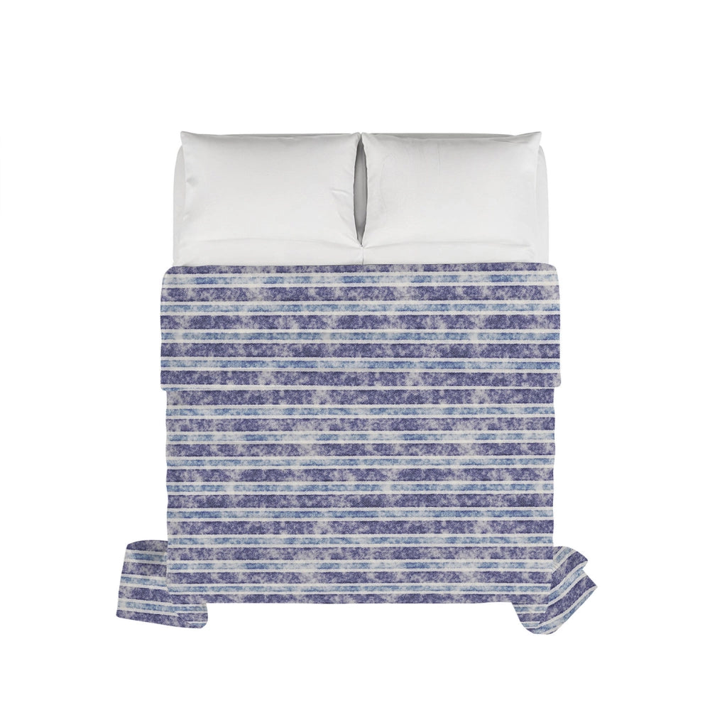Trapuntino Double Face Estivo Matrimoniale in Microfibra 100 gr con Stampa Jeans Stripes Basic