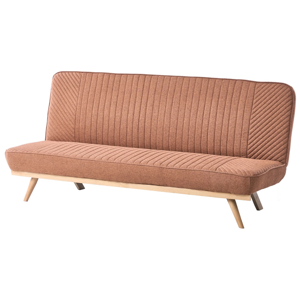 Divano letto Marrone Dorato Rivestimento in tessuto Gambe in metallo 2 posti Seduta con schienale imbottito Design moderno Senza braccioli