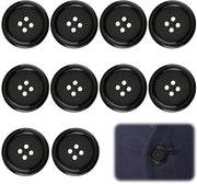 Set di chiodi a testa rotonda da 10 pz - Nero - 30 mm - 4 fori - Resistenti e leggeri - Accessori per cucito