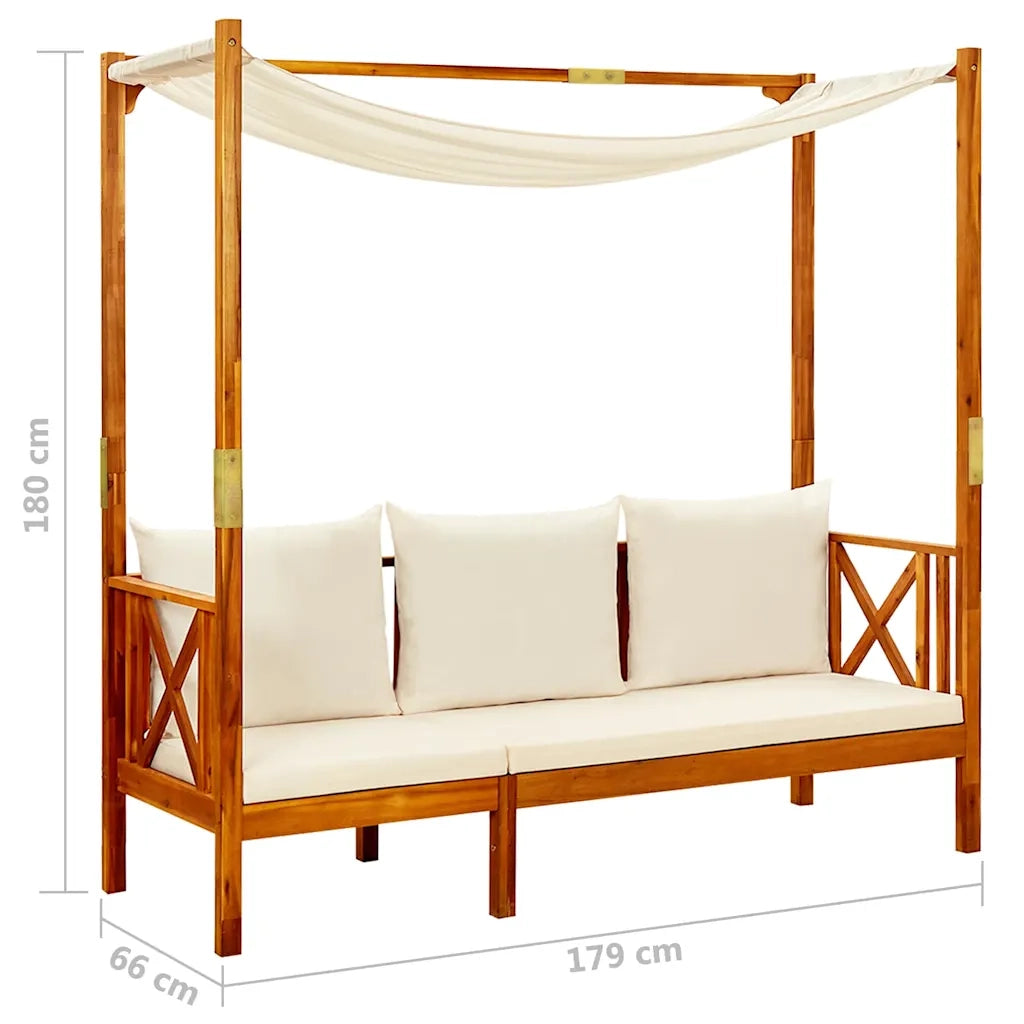 Panchina da Giardino | Panca da Giardino con Baldacchino Legno Massello di Acacia