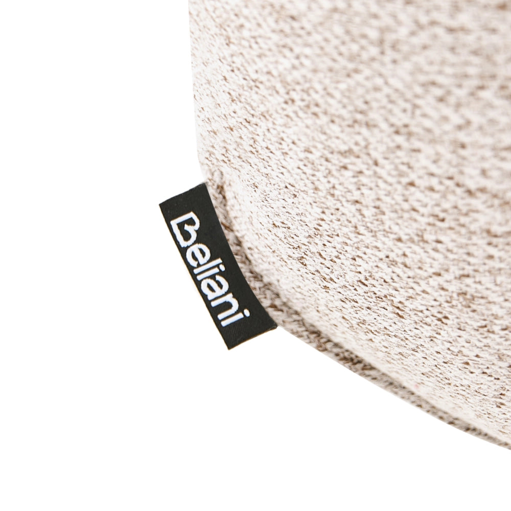Poltrona Beige Dorato Rivestimento in tessuto Base in acciaio Girevole Senza braccioli Seduta spessa Soggiorno Camera da letto