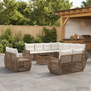 Set Divano da Giardino 12 pcs Beige e Bianco Crema polyrattan 3435591