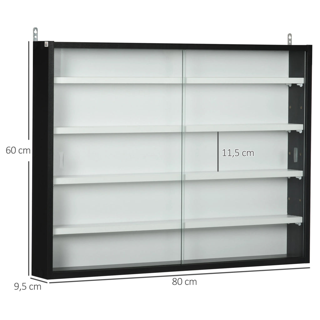 Libreria Vetrina Espositiva ¨C Zephmum ¨C Bianco e Nero 80x60x9.5 cm