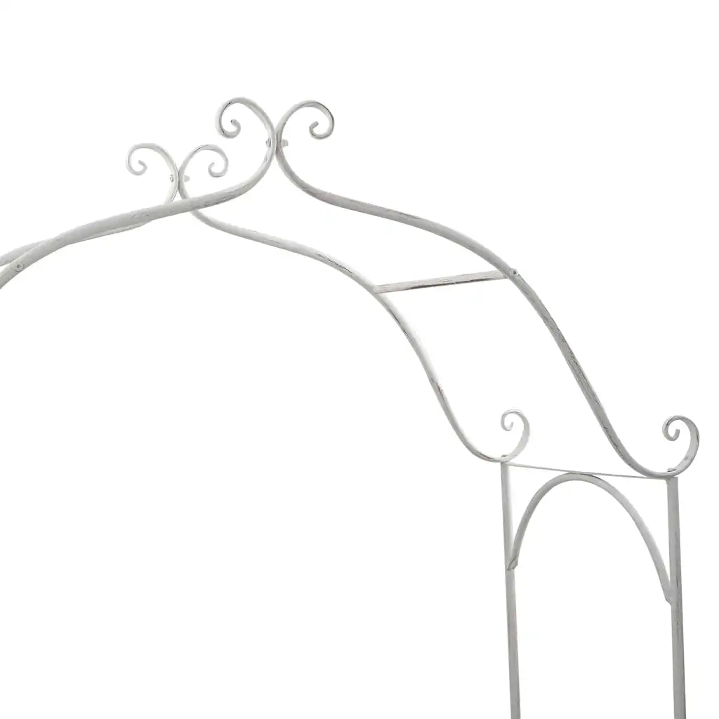 Panchina da giardino Bianco Antico 121 x 48 x 200 cm Acciaio 42008120
