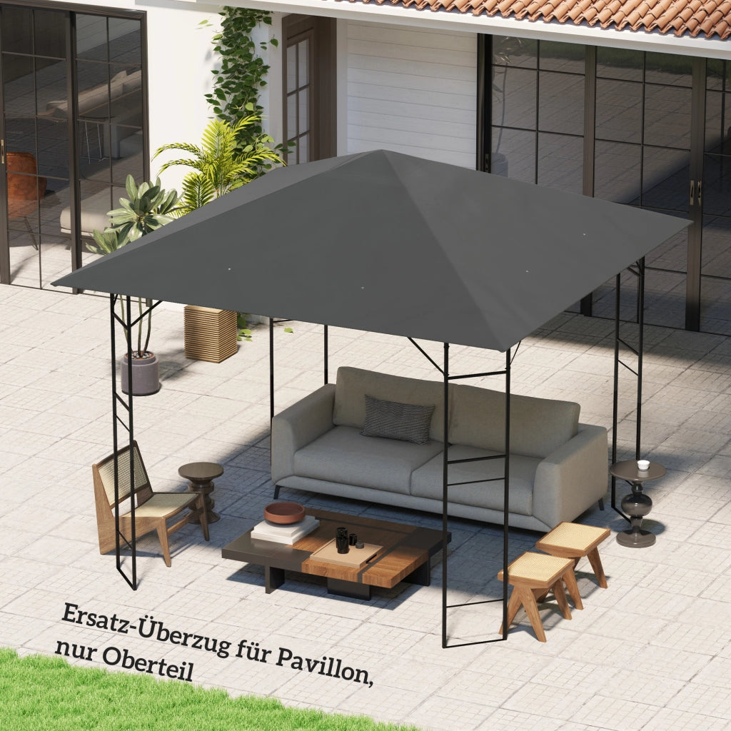 Tetto di ricambio per gazebo 3x3m ¨C Xylo ¨C idrorepellente grigio Oxford 370g/m2 UPF30+