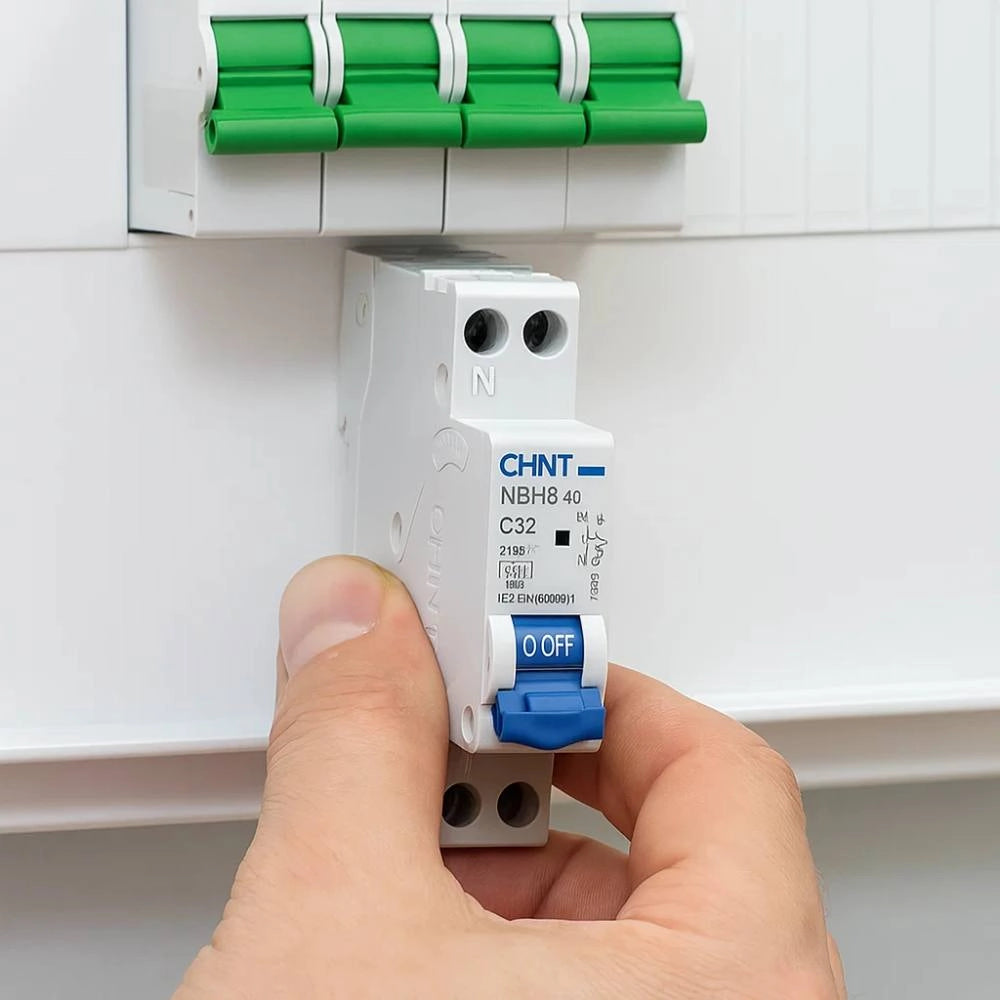 Chint interruttore magnetotermico compatto 1p+n curva c 1 modulo 4,5 ka 230v *** ampere 32 ampere, confezione 1