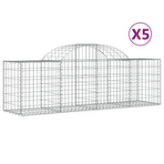 Cesti Gabbioni ad Arco 5 pz 200x50x60/80 cm Ferro Zincato