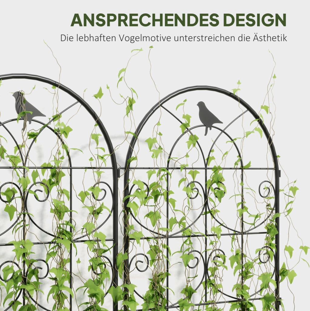 Set di 2 grigliati in metallo con uccelli 50 x 120 cm