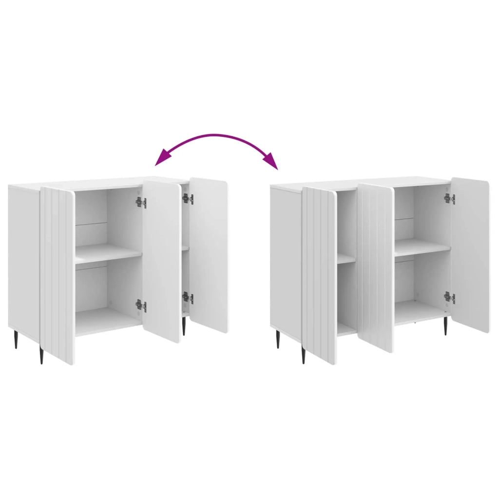 Credenza Bianco Lucido 89 x 34,5 x 82 cm Legno ingegnerizzato