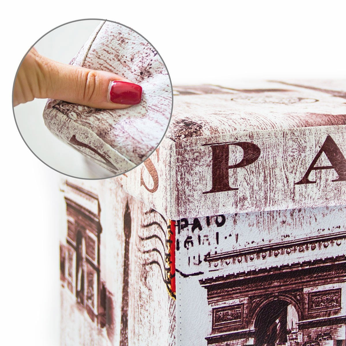 Sgabello pieghevole contenitore panca pieghevole 38 x 38 cm multicolore 2013095