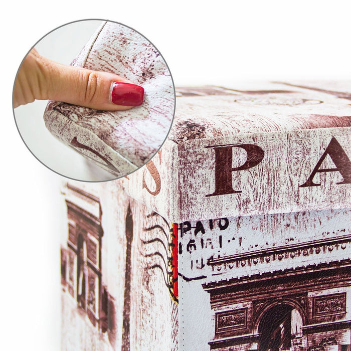 Sgabello pieghevole contenitore panca pieghevole 38 x 38 cm multicolore 2013095