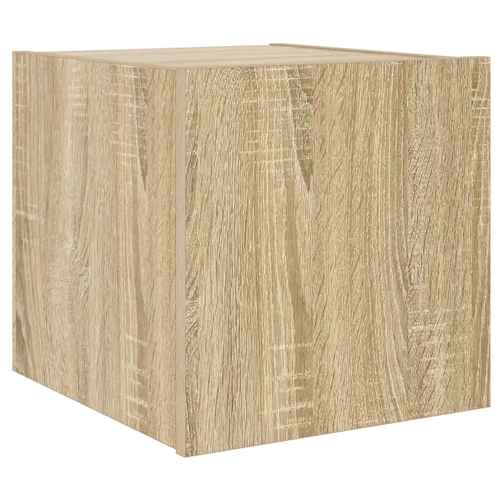 Mobile TV a Parete con Luci LED Rovere Sonoma 30,5x35x80 cm 837222