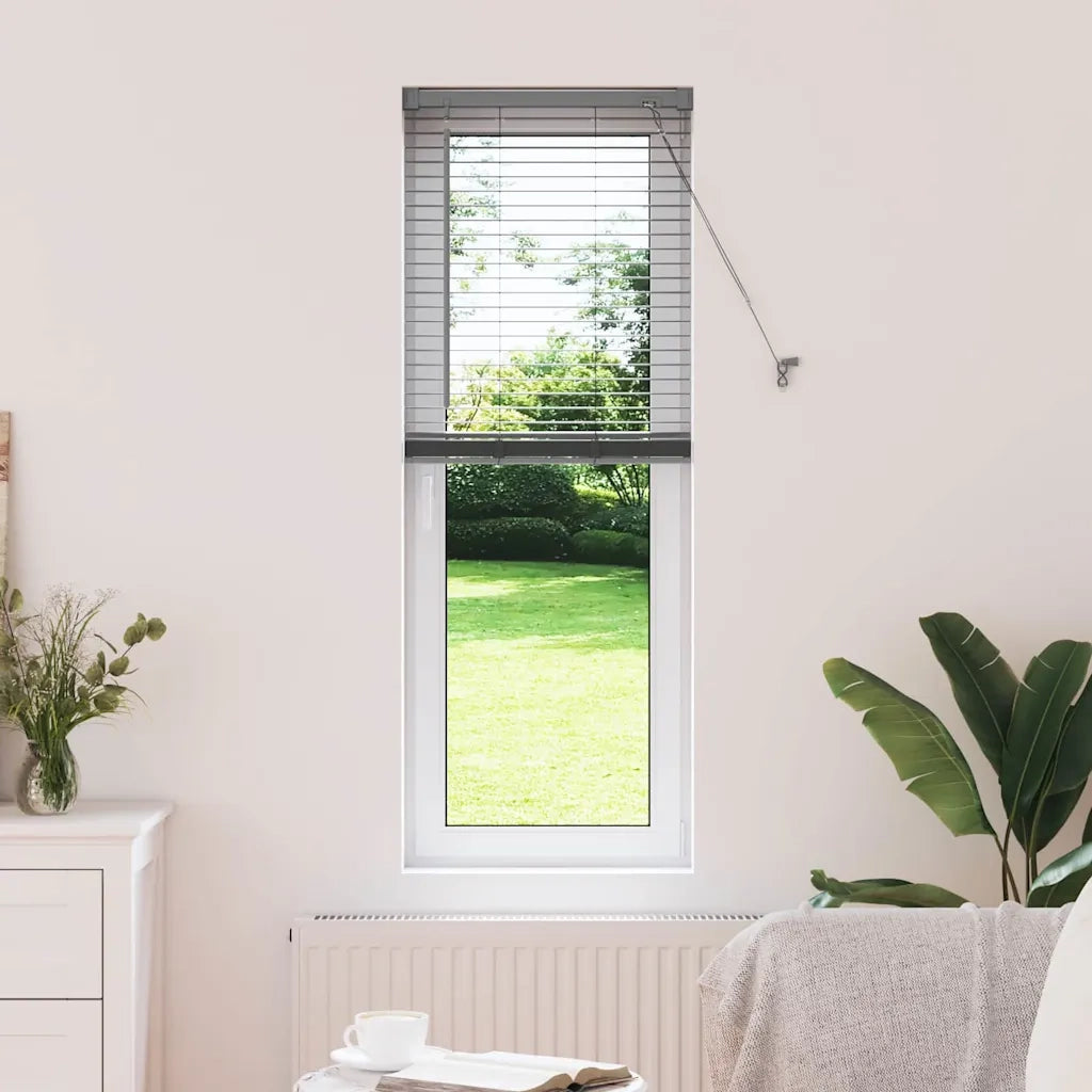 Tendaggi a Veneziana | Tenda a lamelle Grigio scuro 130 x 40 cm Alluminio
