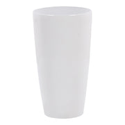 Vaso da fiori per piante da interno esterno miscela di pietra bianca lucido rotondo alto 32 cm