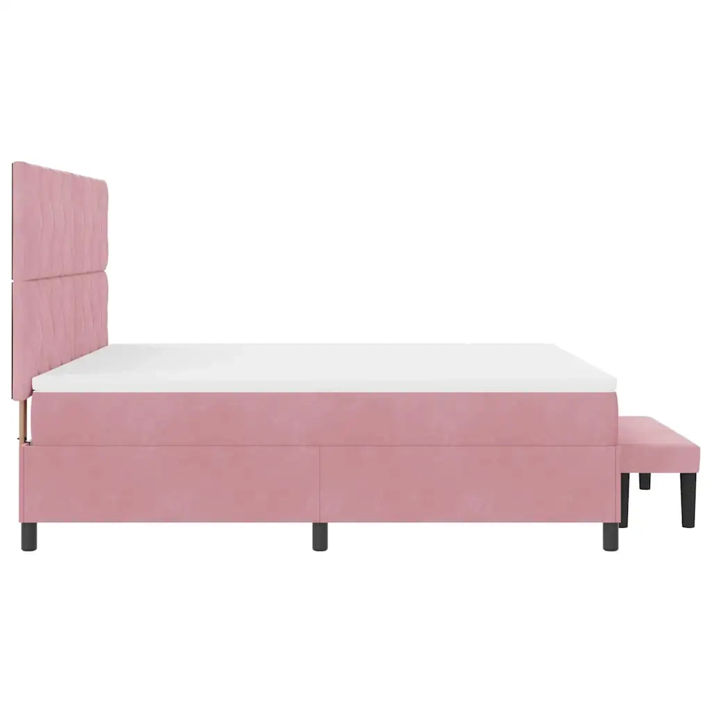 Letto a molle con testiera Rosa 200 x 180 cm Velluto 3344599