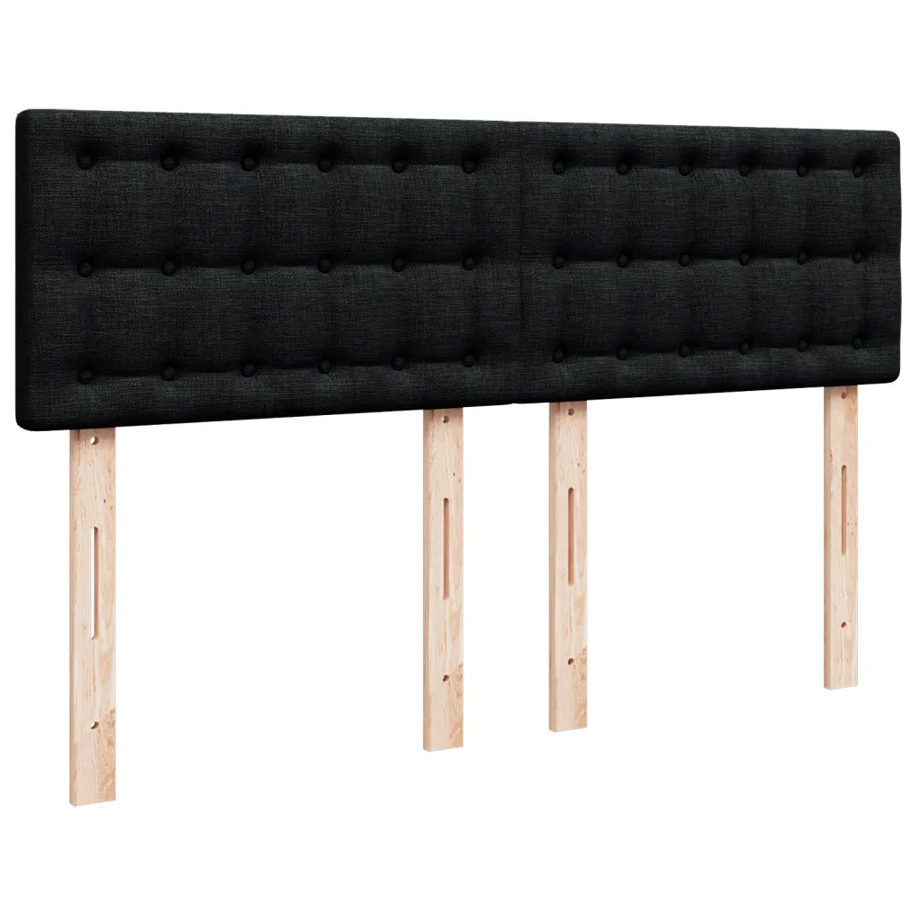 Giroletto a Molle con Materasso Nero 140x200 cm in Tessuto