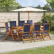 Sedie da Giardino Pieghevoli 8 pz Massello d'Acacia e Textilene 3279243