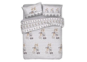 Copripiumino Sacco Piumone Pensieri Delicati Cotone Disegno Renna - Singolo - Beige