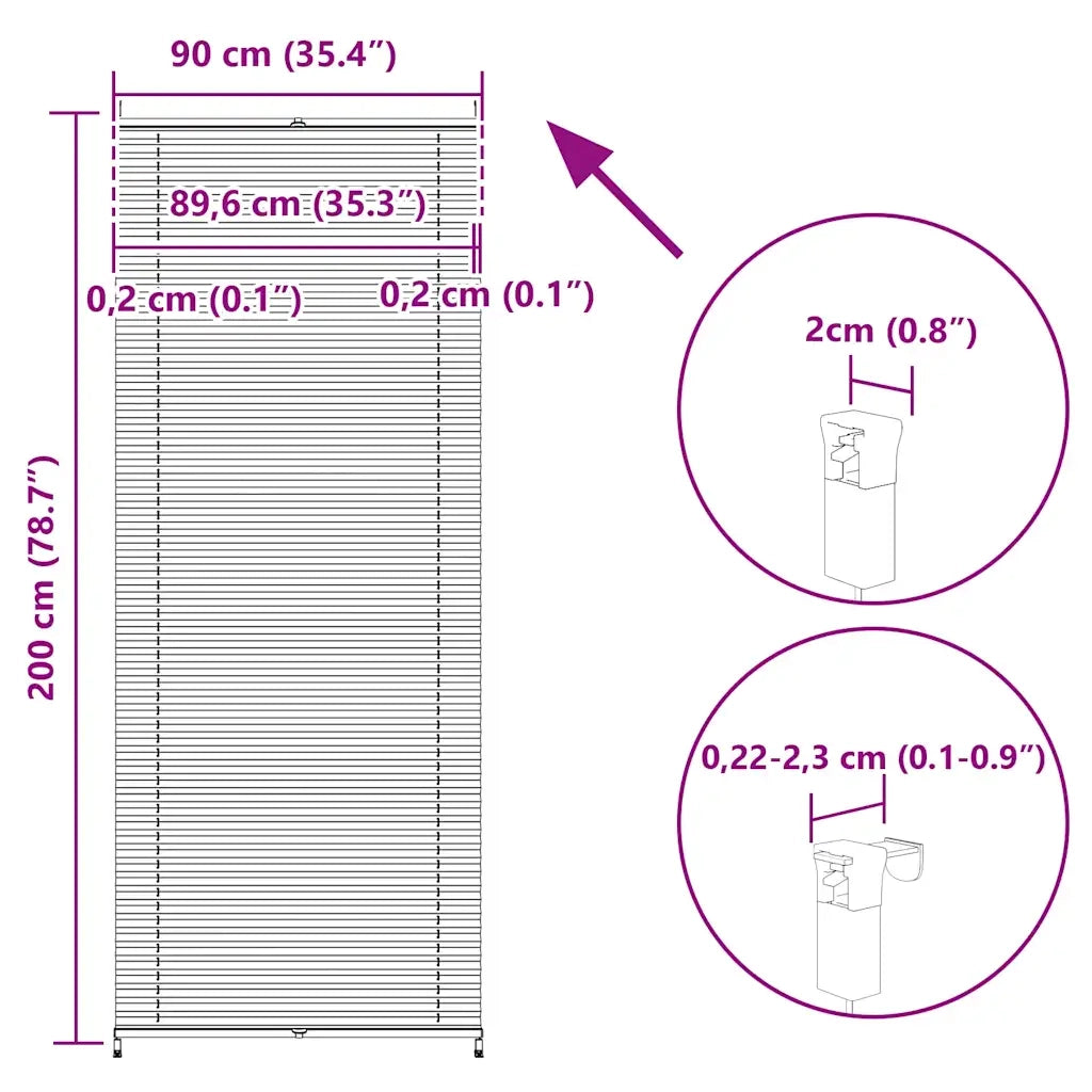 Tenda Plissettata | Tenda pliss¨¨ 90x200cm bianca