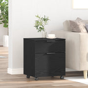Armadio Mobile con Ruote  Nero Rovere 45x38x54 cm
