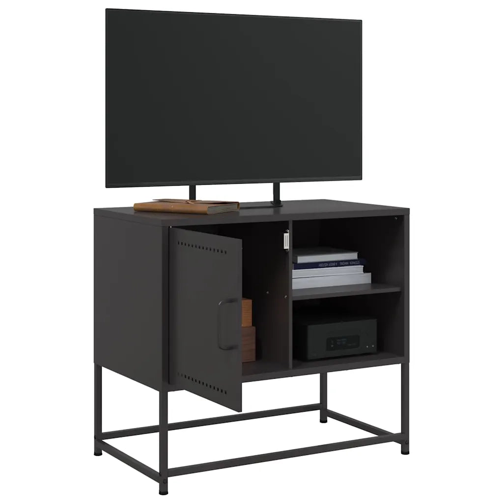 Mobile TV Nero 68x39x60,5 cm in Acciaio 846518