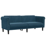 Divano | Divano da soggiorno | Sofa a 3 Posti Blu in Velluto